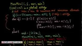 Programming Interviews: Find Maximum and Minimum using Divide and Conquer