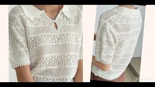 Красивое сочетание узоров для ажурной футболки..