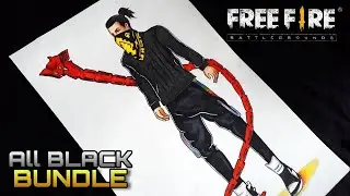 Freefire all black bundle draw #drawing #ffdraw #penting