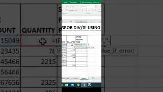 GET RID OF ERROR DIV0! USING IFERROR FUNCTION IN EXCEL #excel #exceltutorial #exceltricks #shorts