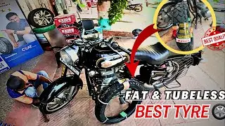 Finally FAT & TUBELESS Tyre Installed IN Standard 350 🔥|| 3 बैठने में भी Problem नई होगी ✅ #bullet