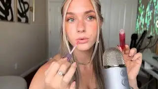 ASMR- Applying Different Lipsticks/Lipglosses (light mouth sounds)