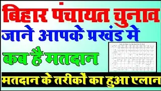 बिहार पंचायत चुनाव | चुनाव के तारीखों का हुआ एलान । जाने आपके प्रखंड मेे कब होगा  पंचायत चुनाव ।