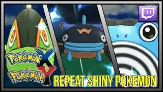 Repeat Shiny Basculin - Whiscash - Poliwhirl | Live Shiny Pokemon #89-99 Pokemon Y