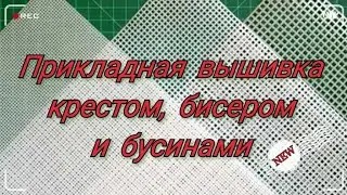 Вышивка на пластиковой канве,мулине,бисер и бусины.