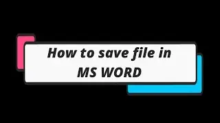 how to save a file in MS Office (bangla)
