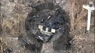 Drone attacks Russian tanks