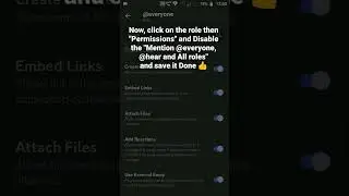 How to Disable Mention all roles permission in a role in Discord Mobile 