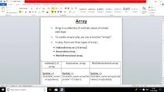 Types of array in php