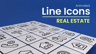 50 Animated Real Estate Line Icons - After Effects