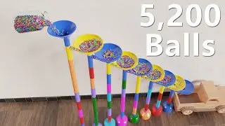 Marble Run Animation : colorful and small marbles rolling
