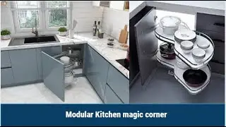 Modular kitchen magic corner | magic corner organizer in kitchen | hettich hafele magic corner