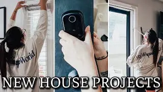 DIY SMALL HOUSE PROJECTS | HOW TO INSTALL A SMART LOCK | WEATHER STRIPPING & WINDOW FILM INSTALL