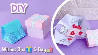 DIY Super easy greeting box & bag / Wishes box for best friends/ Handmade gift box