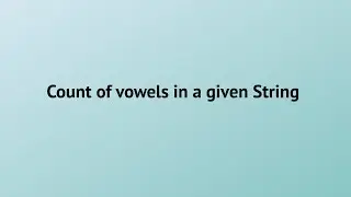 Number of vowels in String