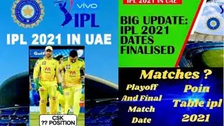IPL 2021🔥 || Coming Sep To Oct Latest Update 🔥|| Match List , Date , Point Table || Live