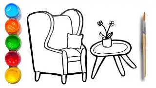 How to draw table & chair step by step very easy | drawing table & chairs for beginners