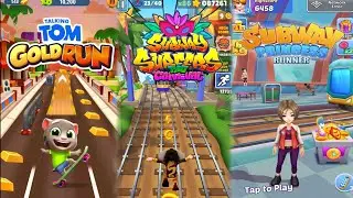 Talking tom gold run 🆚 Subway surfers 🆚 Subway Princess runner 😱 Gameplay