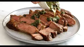 Ribeye Steak with Sicilian Lemon Herb Sauce! | Easy Steak Recipe