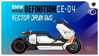 Definition CE04// BMW scooter bike design illustration vector art // Linux inkscape