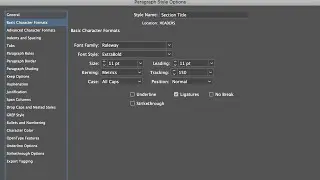 InDesign Paragraph Styles