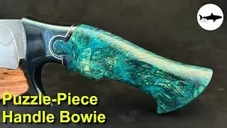 Making a puzzle-piece handle bowie knife