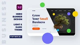 How To Create A Hero Banner Design In Adobe XD Tutorial - Light And Dark Theme