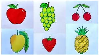 Fruits Drawing|| How to Draw Fruits Step by Step for Beginners| Different Types of Fruits Drawing