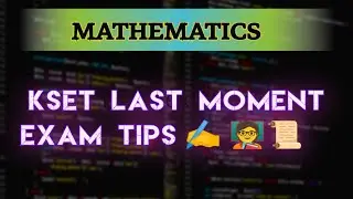 KSET Last Moment Tips (MATHEMATICS)✍️📝