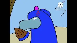 That guy got hit in the head with a coconut!