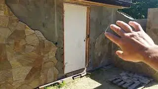 Stone cladding of the utility block.Completion of #hobby