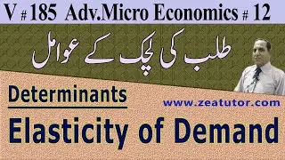 Determinants of Elasticity of Demand, Advance Economics lectures in Urdu/Hindi by Sir Zafar