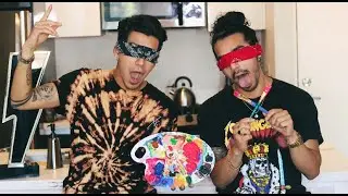 Twin vs Twin Painting Blindfolded Challenge