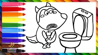 Dibuja y Colorea A Wolfoo Quién Necesita Hacer Pipí 🐺🚽🧻 Dibujos Para Niños