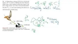 9-53 Inelastic collision in 2D