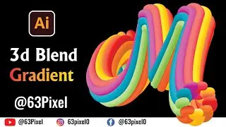 3d Blend Gradient | How To Use Blend Tool in illustrator | Adobe illustrator Tutorial