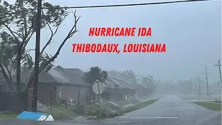 Hurricane IDA Impacting Thibodaux, Louisiana Plus Damage