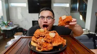 How To Cook NASHVILLE HOT FRIED CHICKEN - MUKBANG