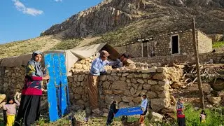 Nomadic life: 🖼installing gate family garden and building a stone wall to protect the garden🌱⛰️