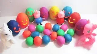 Many Play Doh Surprise Eggs Peppa Pig  Mickey Mouse Spanch Bob Minions Disney Cars My Little Pony