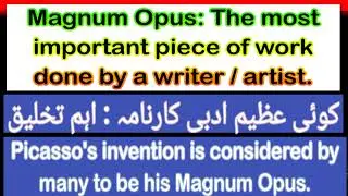 Magnum Opus || English Word of the day || Build English Vocabulary