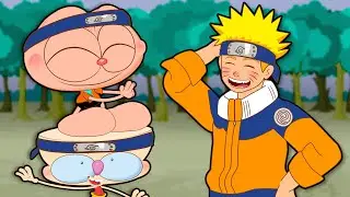 Mongo e Drongo com Naruto COMPLETO, com Naruto Sasuke e Sakura em Konoha - desenho animado