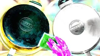 Nagar and Fat just DISAPPEARED! How to clean a frying pan from soot and fat in 5 minutes