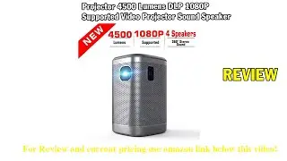 Review Projector 4500 Lumens DLP 1080P Supported Video Projector Sound Speaker
