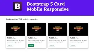 How to create Bootstrap 5 card with mobile responsive | Shadow Effect on card | Hover Effect on card