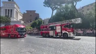 Festa della Repubblica Italiana 2023: Parata militare dei mezzi dei Vigili del Fuoco
