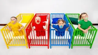 Five Kids Maria plays with Baby Alex and sisters | Challenge with Baby Dolls | Other funny videos