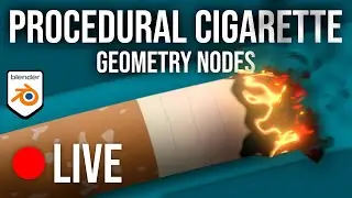 Procedural Cigarette Burn Tutorial - Geometry Nodes | 🔴Live Lesson