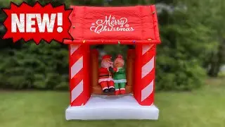 Gemmy 7FT SANTA & MRS CLAUS PORCH SWING Animated Airblown Inflatable Review! (Yard Inflatables 2023)