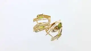 Золотые серьги с султанитом арт. кл2819а-48ск